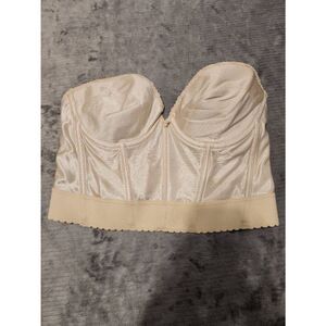 Vintage 1970s Carnival Strapless Underbust Bra Size 38C Beige
